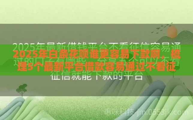 2025年白条花呗谁更容易下款啊，梳理5个最新平台借款容易通过不看征信的