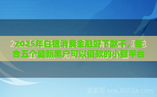 2025年白银消费金融好下款不，整合五个最新黑户可以借款的小额平台