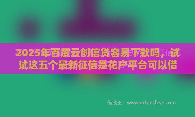 2025年百度云创信贷容易下款吗，试试这五个最新征信是花户平台可以借钱不