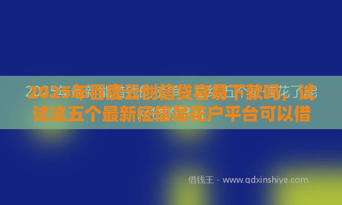 2025年百度云创信贷容易下款吗，试试这五个最新征信是花户平台可以借钱不