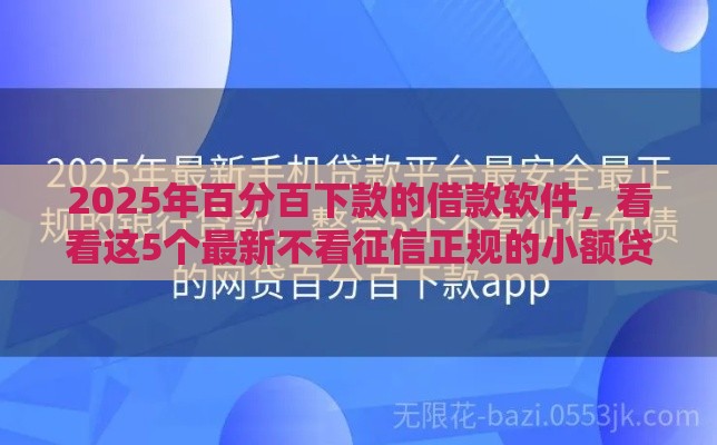 2025年百分百下款的借款软件，看看这5个最新不看征信正规的小额贷款平台