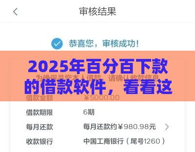 2025年百分百下款的借款软件，看看这5个最新不看征信正规的小额贷款平台