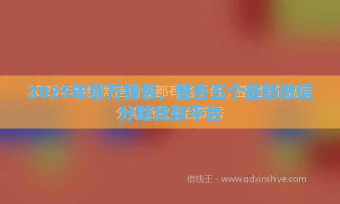 2025年百万钱包，整合五个最新微信分期贷款平台