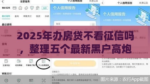 2025年办房贷不看征信吗，整理五个最新黑户高炮口子app下载