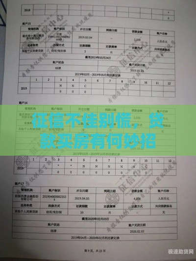 征信不佳别慌，贷款买房有何妙招