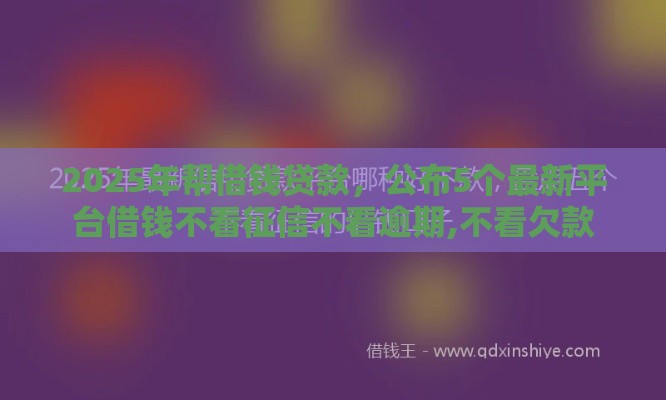 2025年帮借钱贷款，公布5个最新平台借钱不看征信不看逾期,不看欠款