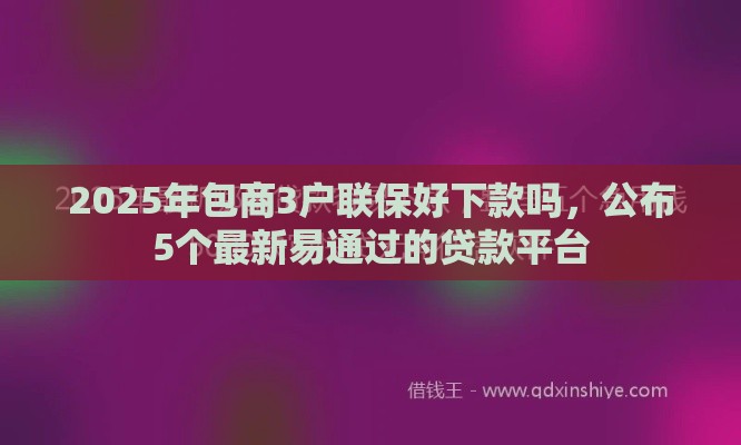 2025年包商3户联保好下款吗，公布5个最新易通过的贷款平台
