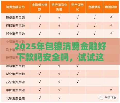 2025年包银消费金融好下款吗安全吗，试试这5个最新征信花借款平台容易通过