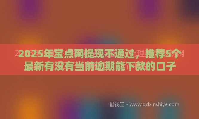 2025年宝点网提现不通过，推荐5个最新有没有当前逾期能下款的口子