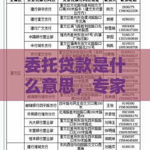 委托贷款是什么意思，专家为你深度剖析