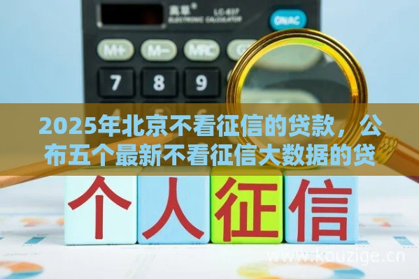 2025年北京不看征信的贷款，公布五个最新不看征信大数据的贷款平台一定能下款