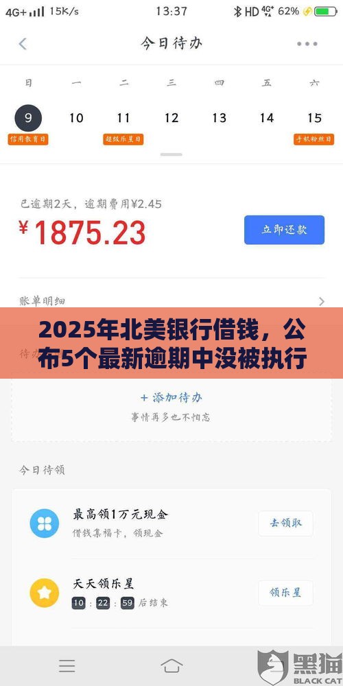 2025年北美银行借钱，公布5个最新逾期中没被执行还能在平台借钱