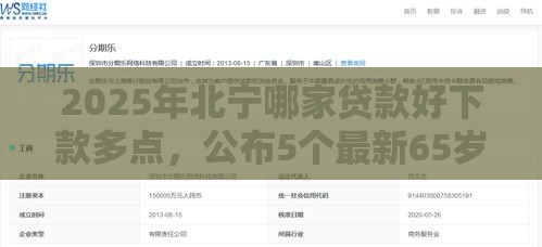 2025年北宁哪家贷款好下款多点，公布5个最新65岁稳放款口子的年龄要求