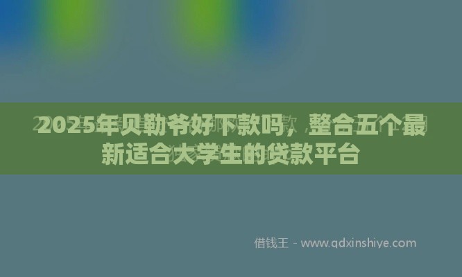 2025年贝勒爷好下款吗，整合五个最新适合大学生的贷款平台