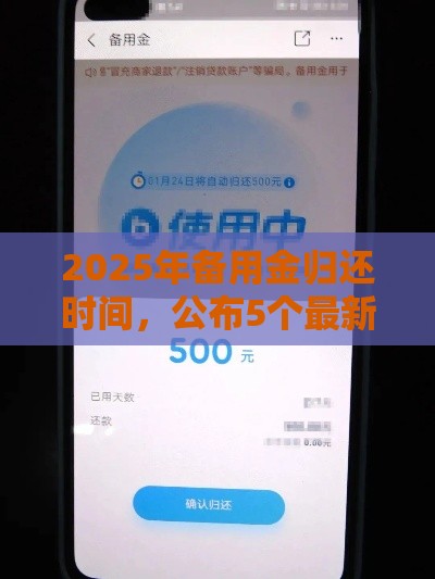 2025年备用金归还时间，公布5个最新超级花户下款的口子
