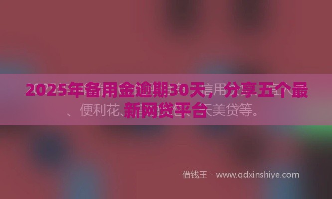 2025年备用金逾期30天，分享五个最新网贷平台