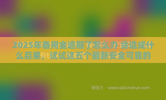 2025年备用金逾期了怎么办 会造成什么后果，试试这五个最新安全可靠的贷款平台