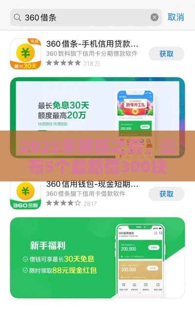 2025年被拒之后，公布5个最新借300块钱用什么软件