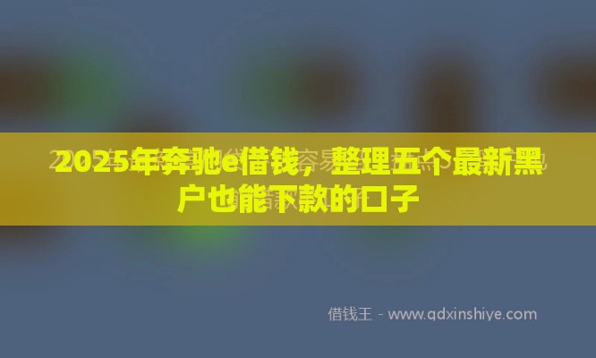 2025年奔驰e借钱，整理五个最新黑户也能下款的口子