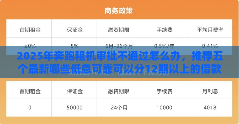 2025年奔跑租机审批不通过怎么办，推荐五个最新哪些低息可靠可以分12期以上的借款平台
