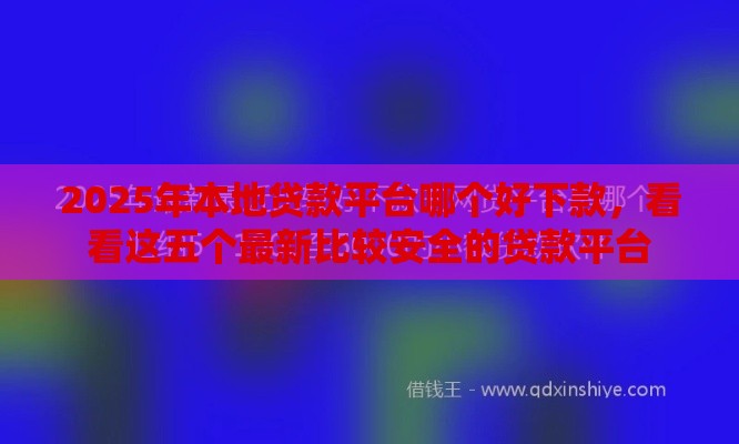 2025年本地贷款平台哪个好下款，看看这五个最新比较安全的贷款平台