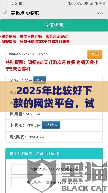 2025年比较好下款的网贷平台，试试这五个最新微信公众号黑启平台还可以贷款