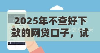 2025年不查好下款的网贷口子，试试这5个最新黑户也行借款的软件