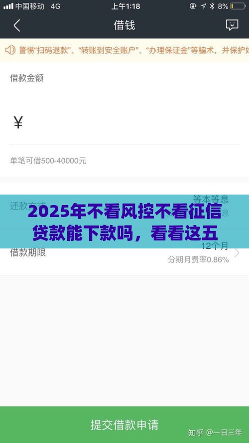 2025年不看风控不看征信贷款能下款吗，看看这五个最新网贷平台p2p