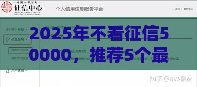 2025年不看征信50000，推荐5个最新贷款交流平台
