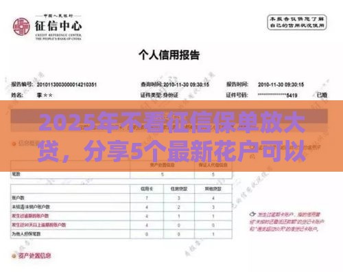 2025年不看征信保单放大贷，分享5个最新花户可以借钱的软件