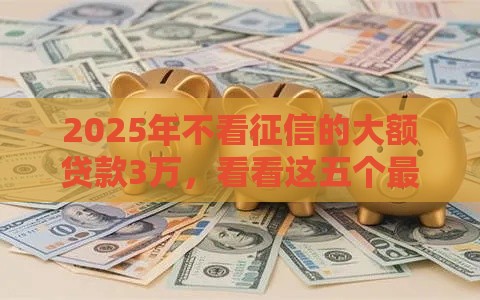 2025年不看征信的大额贷款3万，看看这五个最新网贷平台利息低