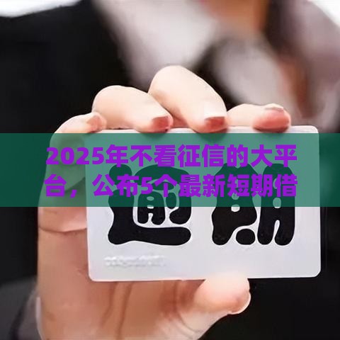 2025年不看征信的大平台，公布5个最新短期借款平台30天不看征信