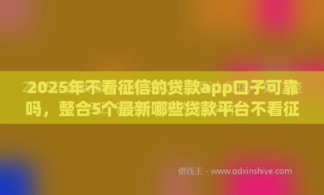 2025年不看征信的贷款app口子可靠吗，整合5个最新哪些贷款平台不看征信