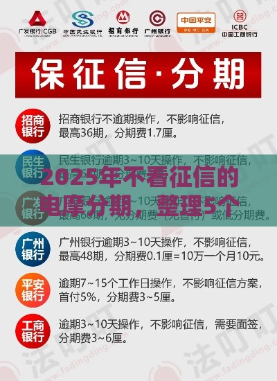 2025年不看征信的电摩分期，整理5个最新纯信用贷款平台