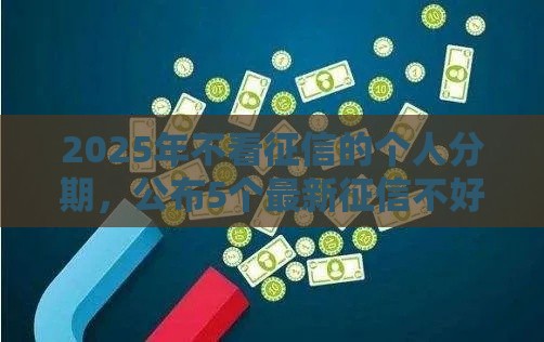2025年不看征信的个人分期，公布5个最新征信不好,现在正规平台好下款