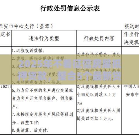 2025年不看征信房屋抵押贷款，整合5个最新贷款平台怎么投诉