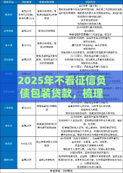 2025年不看征信负债包装贷款，梳理5个最新网贷平台正规