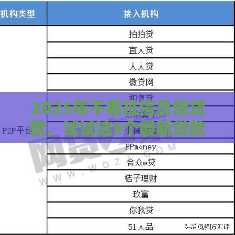 2025年不看征信负债贷款，试试这5个最新贷款最快的平台
