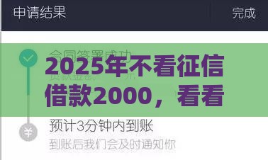 2025年不看征信借款2000，看看这五个最新利息低的借钱平台