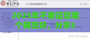 2025年不看征信哪个网贷好，分享5个最新不看征信贷款平台