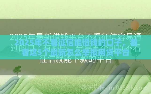 2025年不看征信能借钱的口子，看看这5个最新怎么举报网贷平台