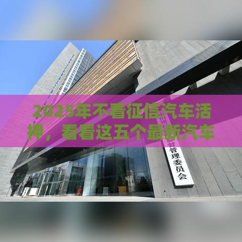 2025年不看征信汽车活押，看看这五个最新汽车抵押贷款平台