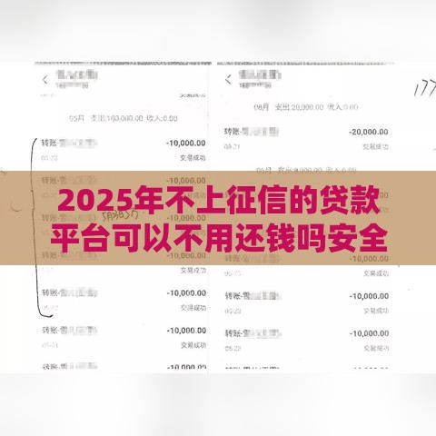 2025年不上征信的贷款平台可以不用还钱吗安全吗，整合5个最新能贷500到1000的贷款软件