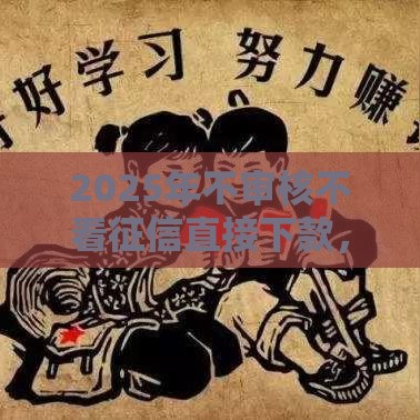 2025年不审核不看征信直接下款，公布5个最新年龄65了可以申请的网贷平台