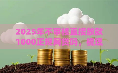 2025年不审核直接放款1000正规网贷吗，梳理5个最新2025年7天借款的口子秒到的