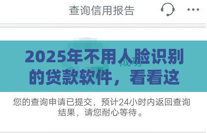 2025年不用人脸识别的贷款软件，看看这五个最新征信呆账黑户贷款平台