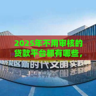 2025年不用审核的贷款平台都有哪些，推荐五个最新平台贷款好用