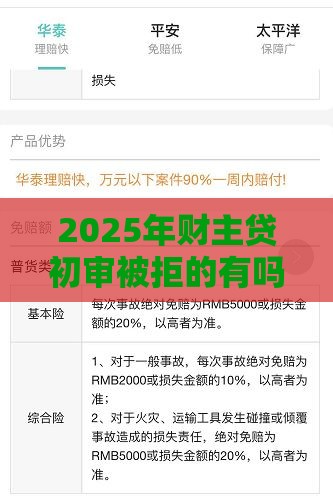 2025年财主贷初审被拒的有吗，整理五个最新小额度借钱百分百通过的平台