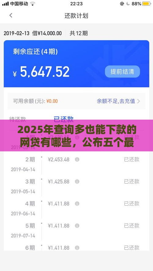2025年查询多也能下款的网贷有哪些，公布五个最新那些是正规的网贷平台