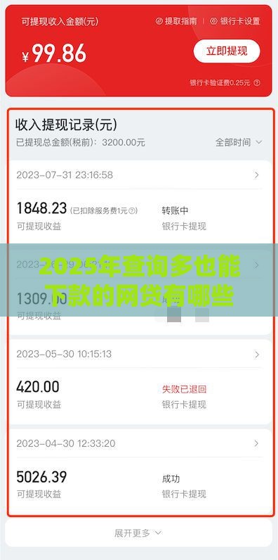 2025年查询多也能下款的网贷有哪些，公布五个最新那些是正规的网贷平台